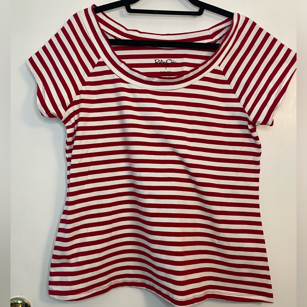 Retro Scoop Neck Striped Shirt - Torrid - Size 1 (14/16)